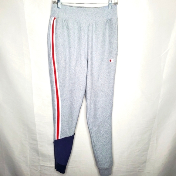 Champion Reverse Weave Jogger Sweatpants Size Small Colorblock Gray - Picture 1 of 12